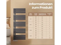 Emke Badheizkörper 130x50cm 695W Handtuchwärmer für Badezimmer Handtuchtrockner* Bettwäsche