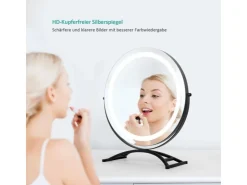 Emke Kosmetikspiegel Runder mit Beleuchtung 3 Farbtemperatur und Dimmbar 40cm* Kommode