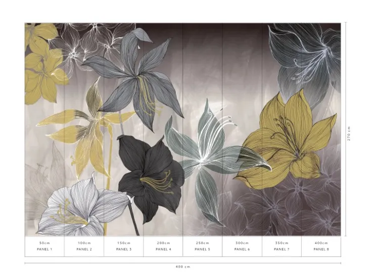 ELLE Decoration by Crown Erismann Fototapete ELLE Decoration 2 Design AMARYLLIS grau