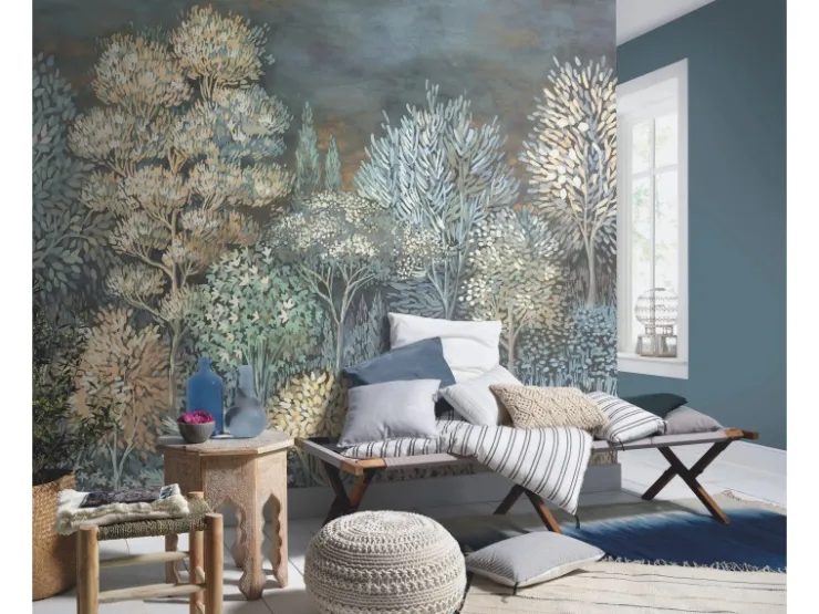 ELLE Decoration by Crown Erismann Fototapete French Forest 400 cm x 270 cm Blau* Fototapeten