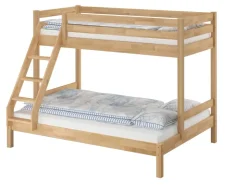 Erst-Holz Etagenbett Holzbett 3er-Bett Buche Massiv 90 + 140 x 200 cm Modell 14 ohne Zubehör* Klarlacke