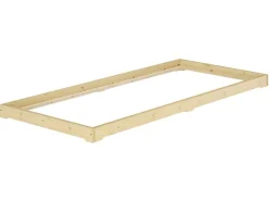 Erst-Holz Extra Flaches Einzelbett Futon Unbehandeltes Holz Loft 90 x 200 cm Fichte Rollrost inkl.