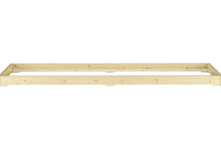 Erst-Holz Extra Flaches Einzelbett Futon Unbehandeltes Holz Loft 90 x 200 cm Fichte Rollrost inkl.