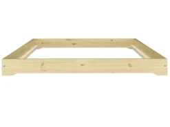 Erst-Holz Extra Flaches Einzelbett Futon Unbehandeltes Holz Loft 90 x 200 cm Fichte Rollrost inkl.