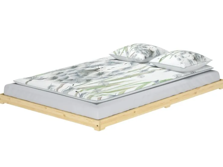 Erst-Holz Futonbett Massivholz Extra Niedrig Kiefer Massivholz 140 x 200 Modell 47 ohne Zubehör