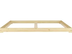 Erst-Holz Futonbett Massivholz Extra Niedrig Kiefer Massivholz 140 x 200 Modell 47 ohne Zubehör