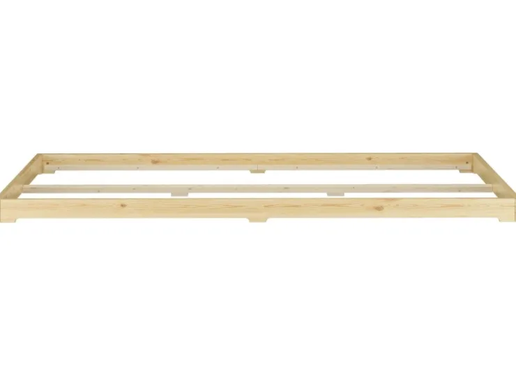 Erst-Holz Futonbett Massivholz Extra Niedrig Kiefer Massivholz 140 x 200 Modell 47 ohne Zubehör