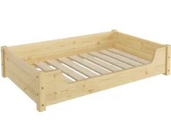 Erst-Holz Hundebett für Große Hunde 100 x 60 cm Kiefer Tierbett Rollrost inkl.* Kissenbezüge