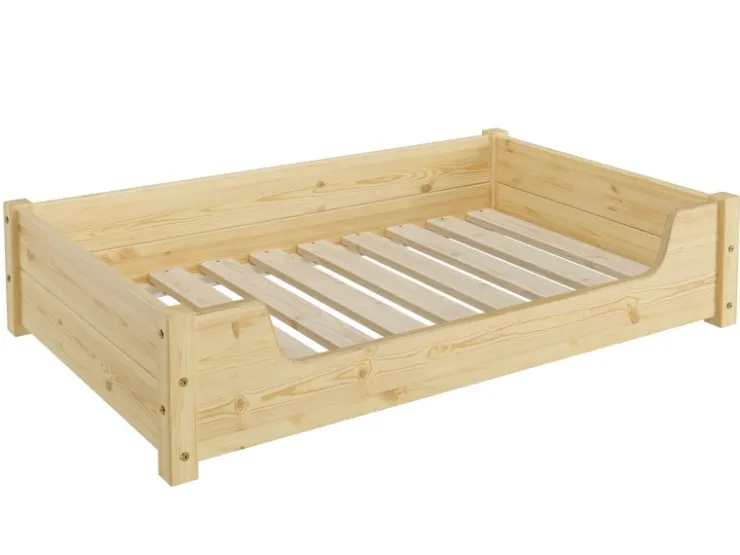 Erst-Holz Hundebett für Große Hunde 100 x 60 cm Kiefer Tierbett Rollrost inkl.* Kissenbezüge