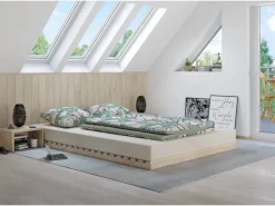 Erst-Holz Niederflurbett Metallfrei 140 x 200 Futon Lattenrost Fichte Modell 97 ohne Zubehör* Betten