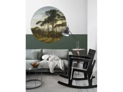 ESTAhome Selbstklebende Runde Tapete Italienische Landschaft Dunkelgrün Ø 140 cm 159011* Wandtattoos
