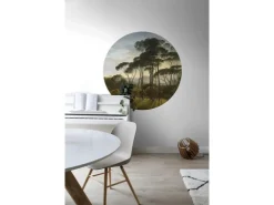 ESTAhome Selbstklebende Runde Tapete Italienische Landschaft Dunkelgrün Ø 140 cm 159011* Wandtattoos