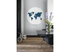 ESTAhome Selbstklebende Runde Tapete Weltkarte Blau Ø 140 cm 159008* Wandtattoos