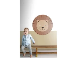 ESTAhome Selbstklebende Runde Tapete Tierköpfe Braun und Beige Ø 70 cm 158975* Wandtattoos