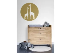 ESTAhome Selbstklebende Runde Tapete Giraffen Ockergelb und Weiß Ø 70 cm 158978* Wandtattoos