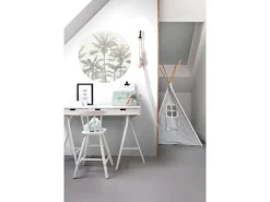 ESTAhome Selbstklebende Runde Tapete Palmen Hellbeige und Graugrün Ø 70 cm 158983* Wandtattoos