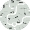 ESTAhome Selbstklebende Runde Tapete Fahrzeuge Mintgrün Ø 70 cm 159066* Wandtattoos