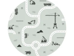 ESTAhome Selbstklebende Runde Tapete Fahrzeuge Mintgrün Ø 70 cm 159066* Wandtattoos