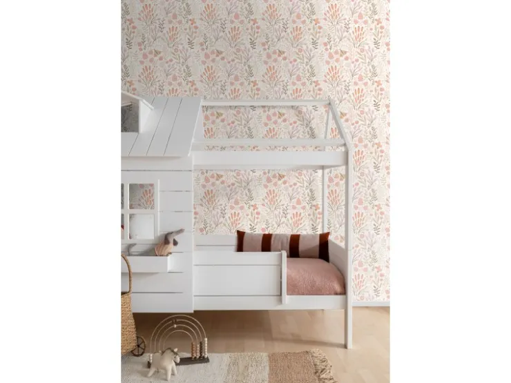 ESTAhome Tapete Blätter und Blumen und Orange 50 x 900 cm