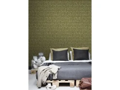 ESTAhome Tapete City Talk Sprüche Oliv 53 cm x 10.05 m