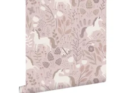 ESTAhome Tapete Einhörner Aubergineviolett 53 cm x 10.05 m* Dekorative Tapeten