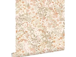 ESTAhome Tapete Feldblumen Terrakotta und Graugrün 50 x 900 cm* Dekorative Tapeten