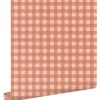 ESTAhome Tapete Karomuster Terrakottarosa 50 x 900 cm* Tapetenmuster