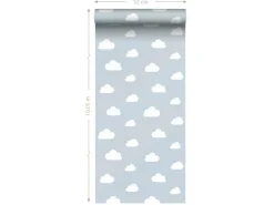 ESTAhome Tapete Kleine Wolken 7386 Himmelblau 0.53 x 10.05 m