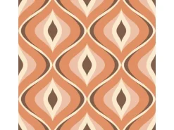 ESTAhome Tapete Retro-Ornamente Orange und Braun 50 x 900 cm 130986