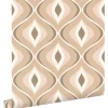 ESTAhome Tapete Retro-Ornamente Beige und Braun 50 x 900 cm* Dekorative Tapeten