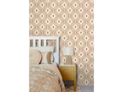 ESTAhome Tapete Retro-Ornamente Beige und Braun 50 x 900 cm* Dekorative Tapeten