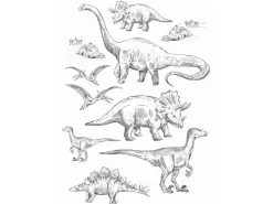 ESTAhome Wandtattoo Dinosaurier Schwarz-Weiß 47,5 cm x 66 cm 156105* Wandtattoos