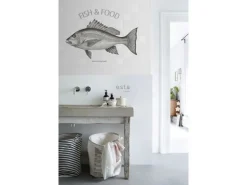 ESTAhome Wandtattoo Fisch Schwarz 145 x 97 cm 159033
