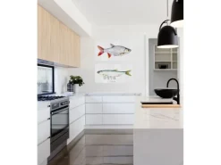 ESTAhome Wandtattoo Fisch Grau und Rot 97 x 48,5 cm 159029