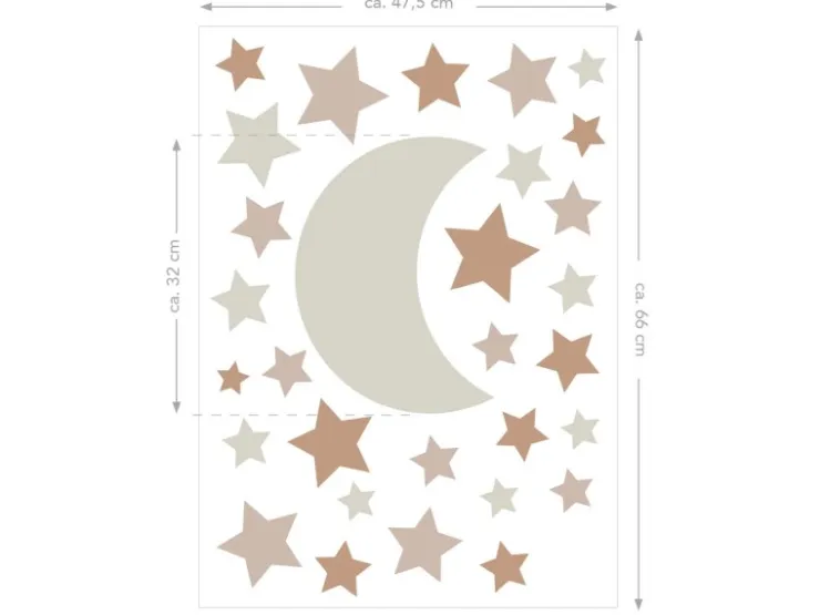 ESTAhome Wandtattoo Sternenhimmel Sandbraun und Terrakotta 47,5 cm x 66 cm 156110* Wandtattoos