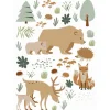 ESTAhome Wandtattoo Wald Mit Waldtieren Beige und Mintgrün 47,5 cm x 66 cm 156104* Wandtattoos