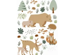 ESTAhome Wandtattoo Wald Mit Waldtieren Beige und Mintgrün 47,5 cm x 66 cm 156104* Wandtattoos