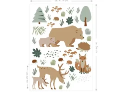 ESTAhome Wandtattoo Wald Mit Waldtieren Beige und Mintgrün 47,5 cm x 66 cm 156104* Wandtattoos