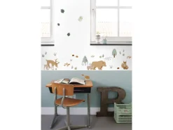 ESTAhome Wandtattoo Wald Mit Waldtieren Beige und Mintgrün 47,5 cm x 66 cm 156104* Wandtattoos