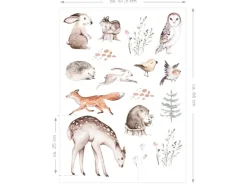 ESTAhome Wandtattoo Waldtiere Braun 47,5 cm x 66 cm 156103* Wandtattoos