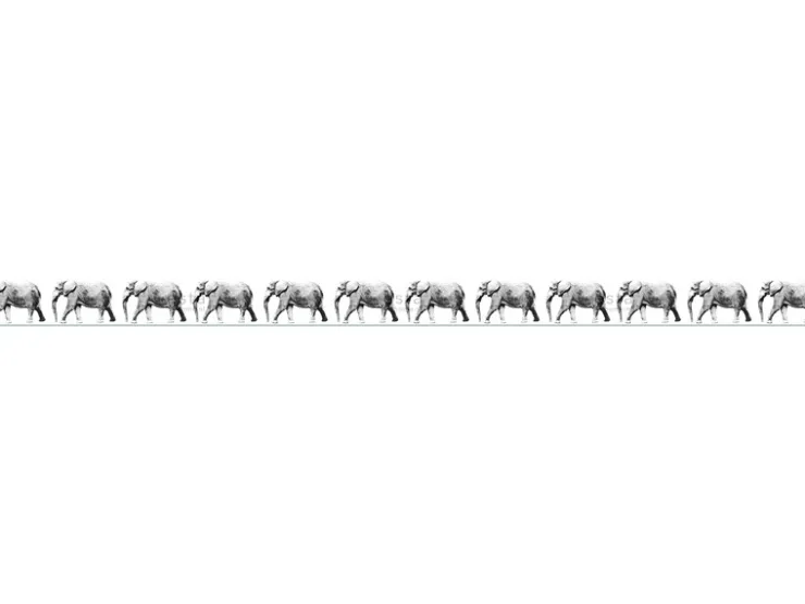 ESTAhome Xxl-Tapetenbordüre Elefant Schwarz und Weiß 400 cm x 23,25 cm 158710* Tapezierzubehör