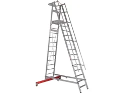 Euroline Premium 32777 Podestleiter Fahrbar 14 Stufen* Klapptritte