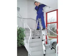 Euroline Premium 31621 Vario-Klappleiter mit Rollen 4x4 Sprossen* Klapptritte