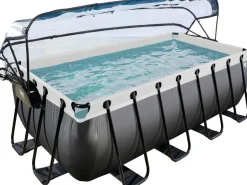 Exit Toys Exit Black Leather Pool Schwarz 400 x 200 x 122 cm m. Sandfilterpumpe, Abdeckung