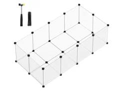 Feandrea Freigehege mit Bodenplatten 143 cm x 73 cm x 46 cm Weiß
