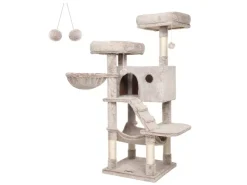 Feandrea Kratzbaum 135 cm Braun-Weiß* Katzenbedarf