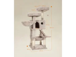 Feandrea Kratzbaum 135 cm Braun-Weiß* Katzenbedarf