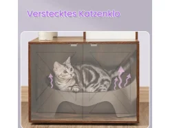Feandrea Kratzbaum mit Katzenklo-Schrank 151 cm Braun