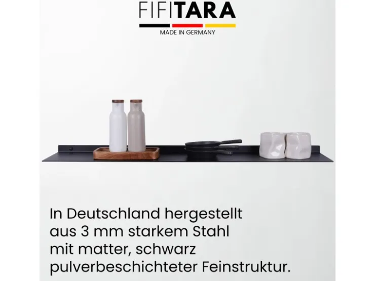 FIFITARA Wandregal 100 Cm Aus Stahl Schwarz Pulverbeschichtet Wandboard Bücherregal Metallregal* Regale Schwarz|Bücherregale