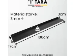 FIFITARA Wandregal 100 Cm Aus Stahl Schwarz Pulverbeschichtet Wandboard Bücherregal Metallregal* Regale Schwarz|Bücherregale